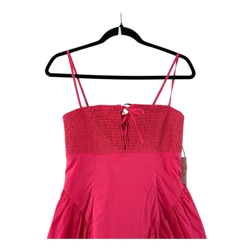 Hyacinth House Serafina Midi Dress S NWT Pink Cotton Smocked Fit & Flare - Picture 3 of 9